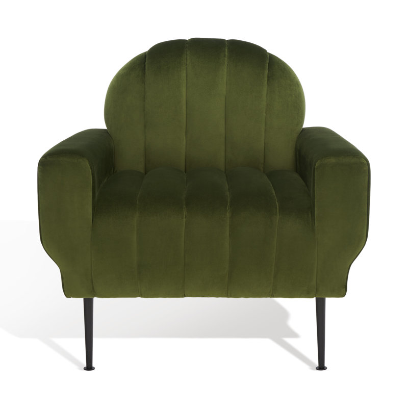 Chaise capitonnée Olly Channel, Vert forêt