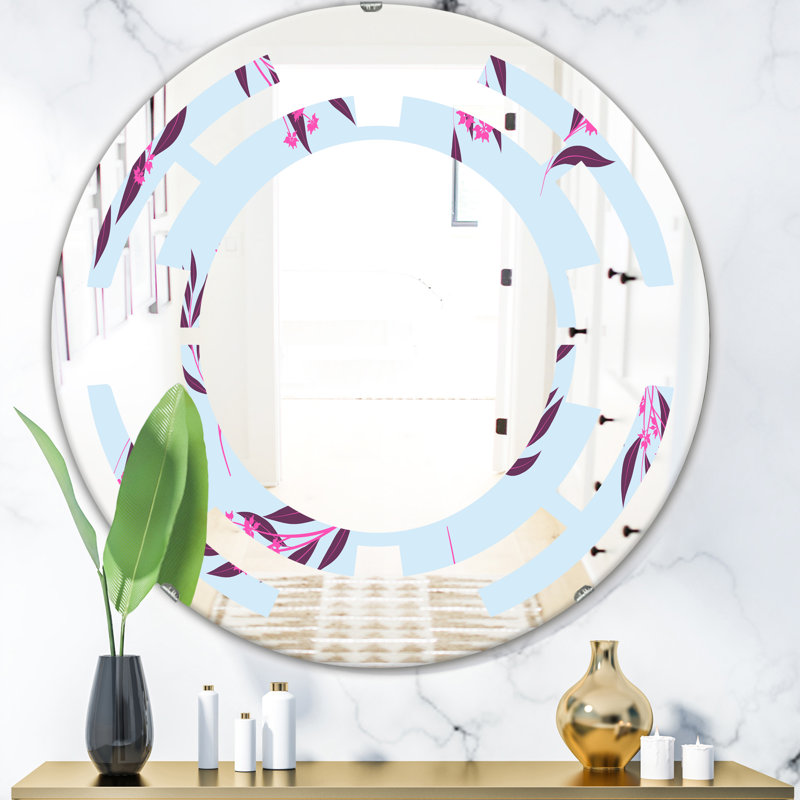 Miroir mural Cottage Americana, H 31,5 po x l 23,7 po, Motif floral eucalyptus de l'espace I