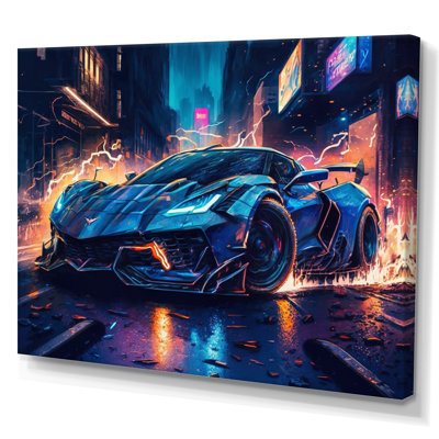 Blue And Black Exotic Car Velocity II - Exotic Car Canvas Art Print