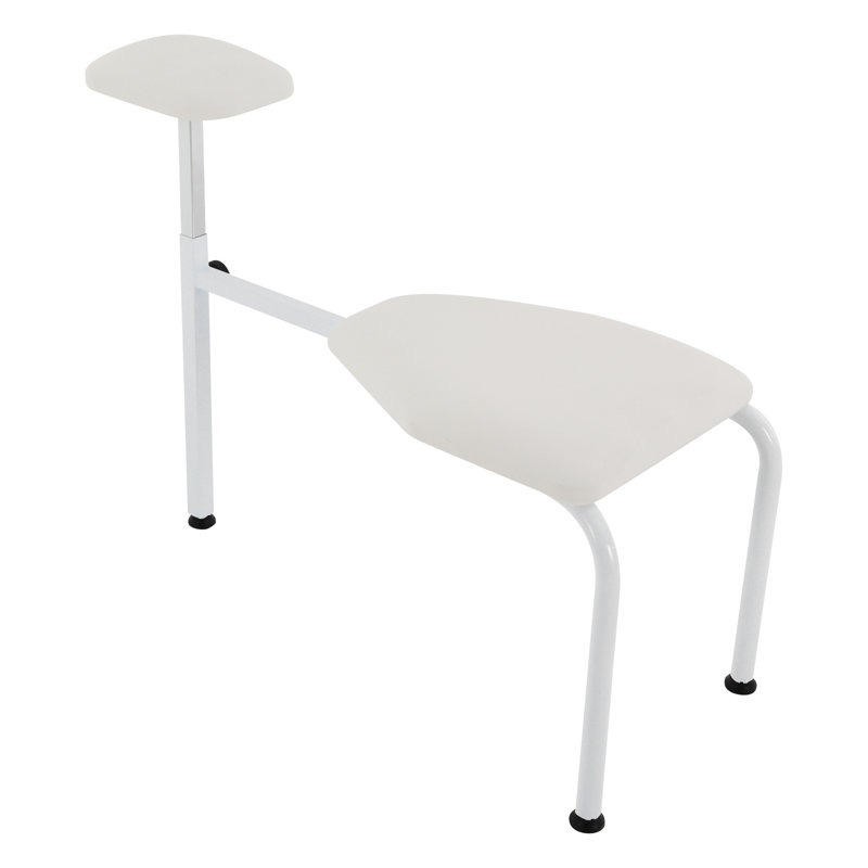 Tabouret de pédicure réglable avec repose-pieds et fauteuil de pédicure moderne pour salon de beauté, Blanc