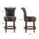 Classic Upholstered 26"-30" Bar Stools With Wooden Frame And Nailhead Trim