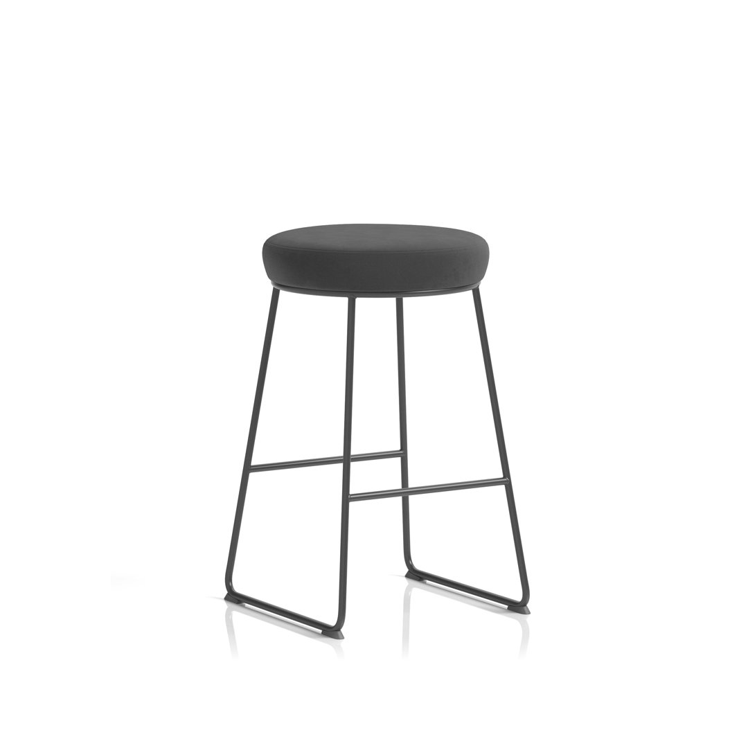 Upholstered Counter Stool with Metal Frame