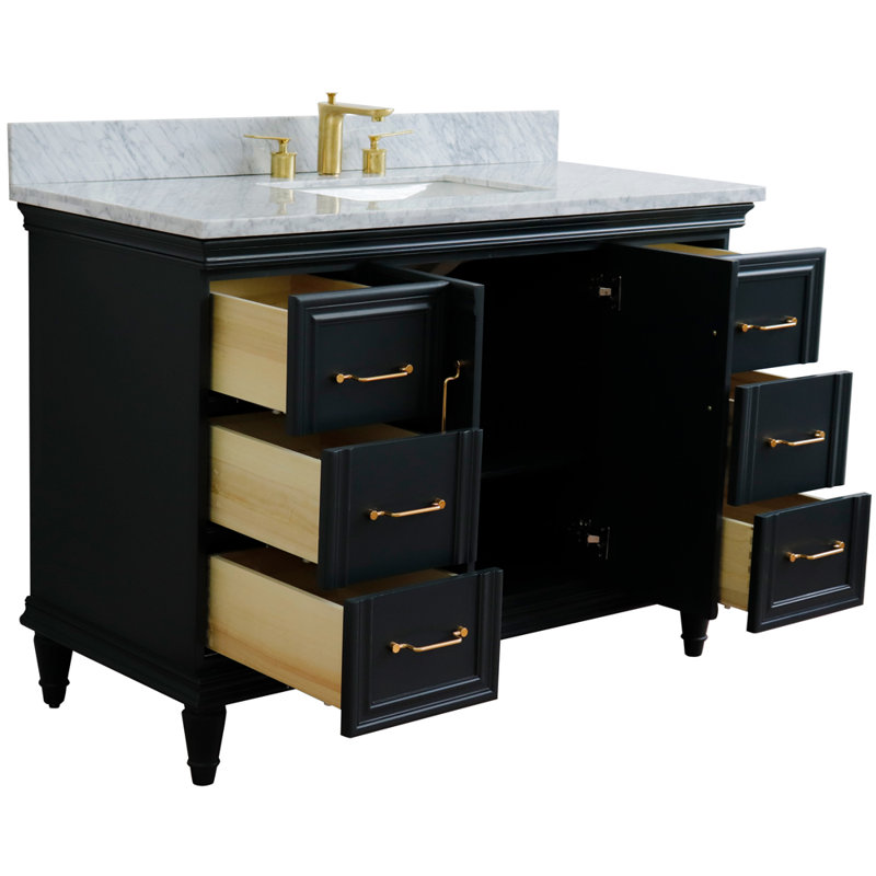 Meuble-lavabo simple l 49 po Metaza, Gris foncé