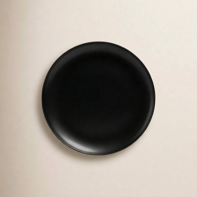 Over&Back Coupe Round Serving Platter, Black
