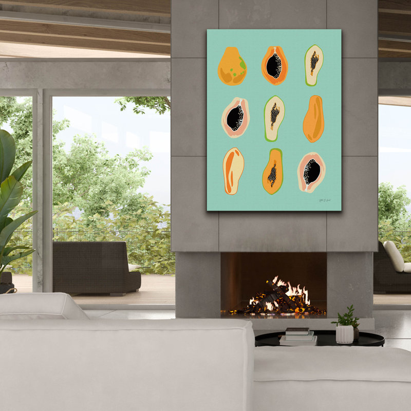 Gracie Oaks 'Papaya Blue' by Yvette St. Amant Canvas Wall Art, 18" x 26", 54" H x 40" W x 1.5" D