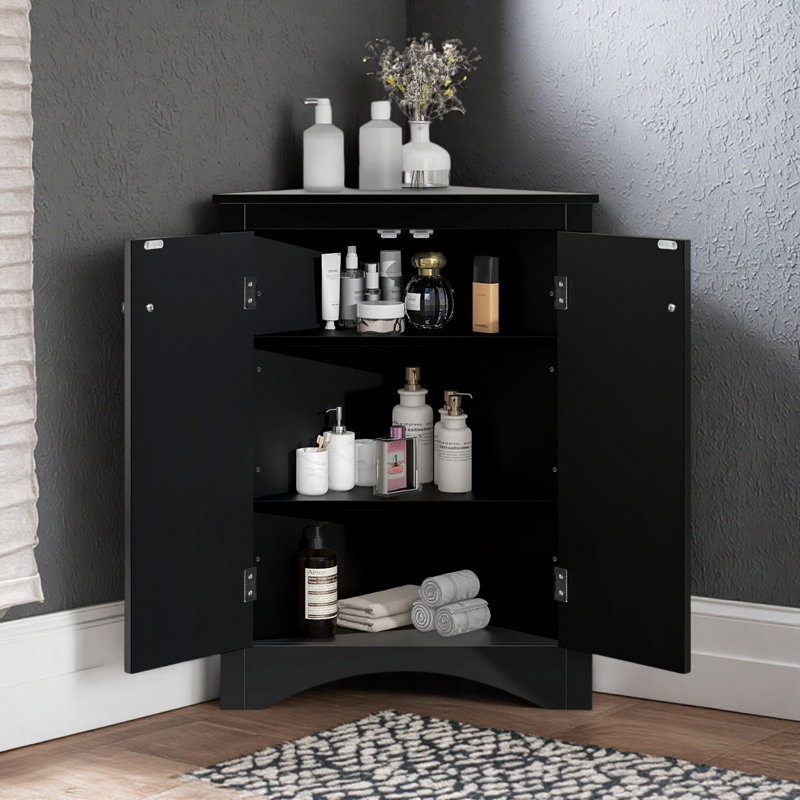 Armoire de salle de bain sur pied autoportante, Black