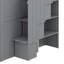 Lit mezzanine double avec garde-robe, bureau et tablettes-390012856