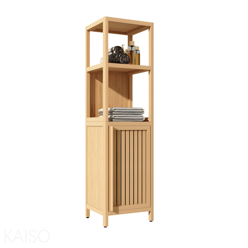 Large Capacity Multifunctional Bamboo Storage Cabinet Furniture For Bathroom And Living Room