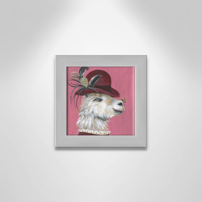 Art sur toile llama, H 10 po x l 10 po x P 0,625 po, Cadre argenté