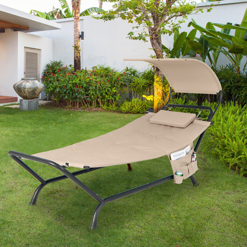Chaise longue simple avec coussins 95,5 "Dawnella, Beige