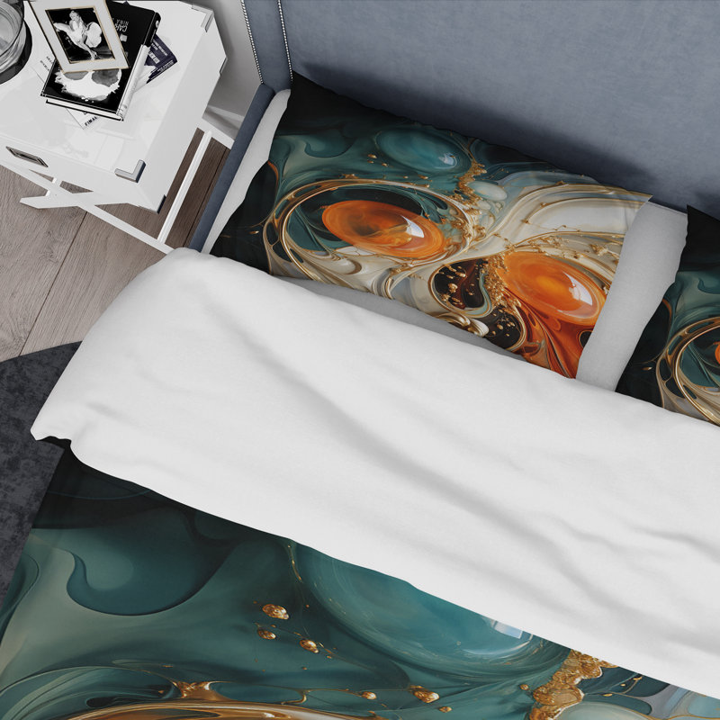 Ensemble de housse de couette White Abstract, Housse de couette pour très grand lit