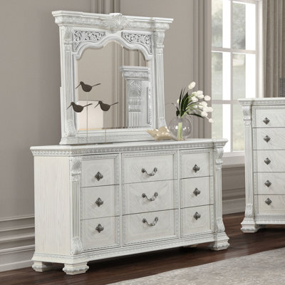 Commode 9 tiroirs avec miroir Gittel