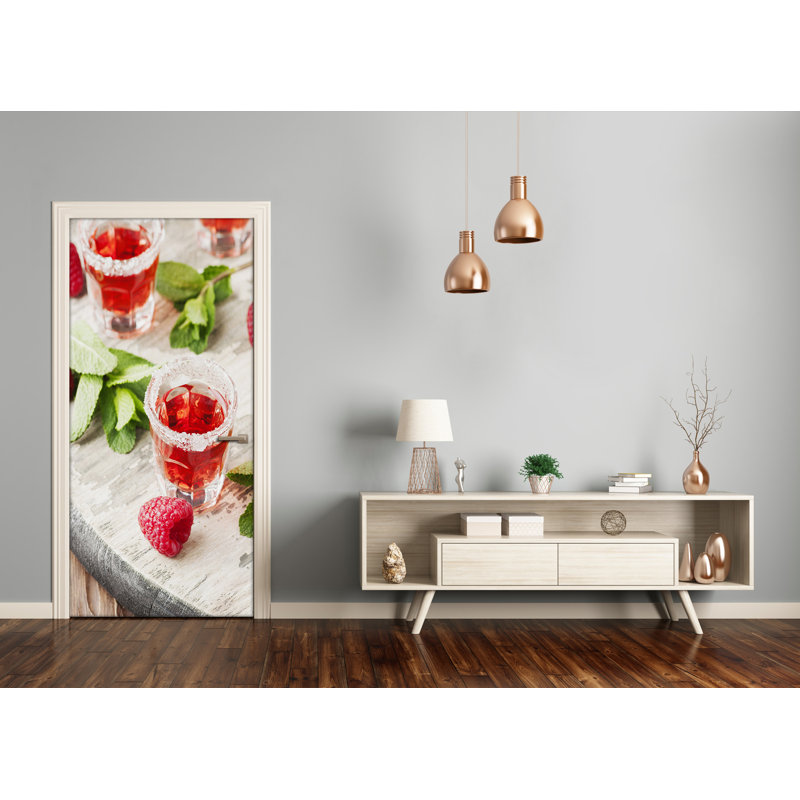 Raspberry And Beverage Door Decal