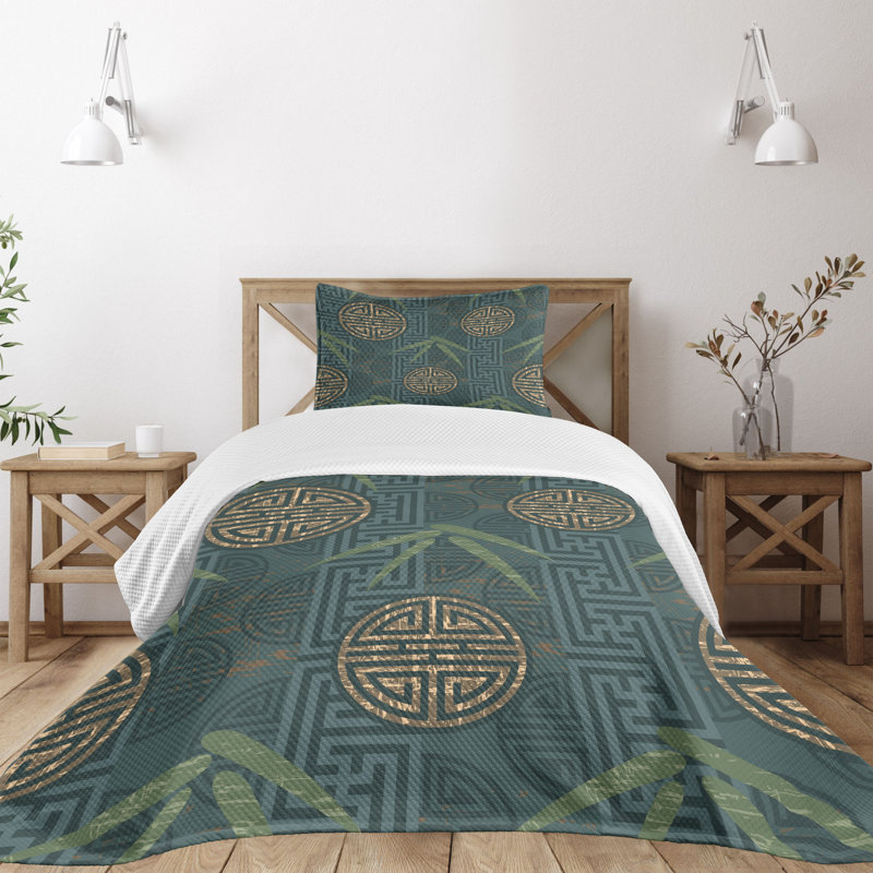 Twin Gray Quilted Bedspread Set with Pillow Sham