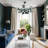 Ealf 12 - Light Gradient Blue Modern Linear Sputnik Glass Bubble Chandelier-114357295