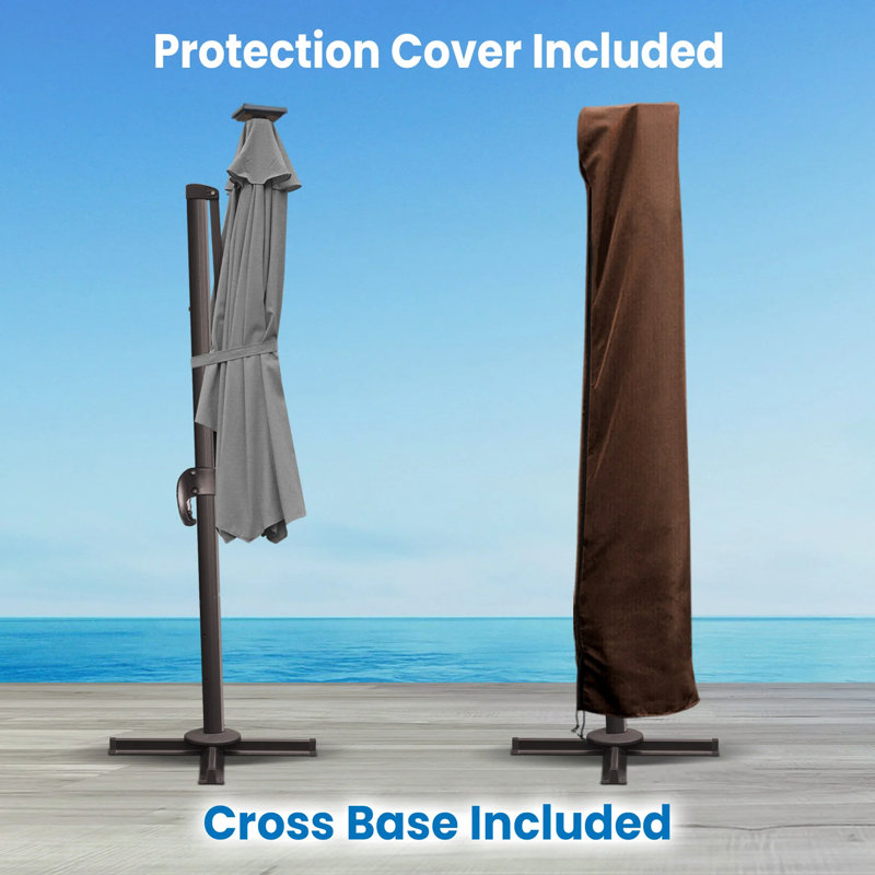 Parasol 11 'Deluxe Sunbrella, Gris anthracite