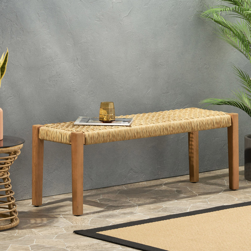 Brown Wood Bench For Garden Area, Faux Seat, 16.69 In. High X 43.51 Wide 16.21 Deep Use Bench, Hue, 43.51"W 16.21"D 16.69"H