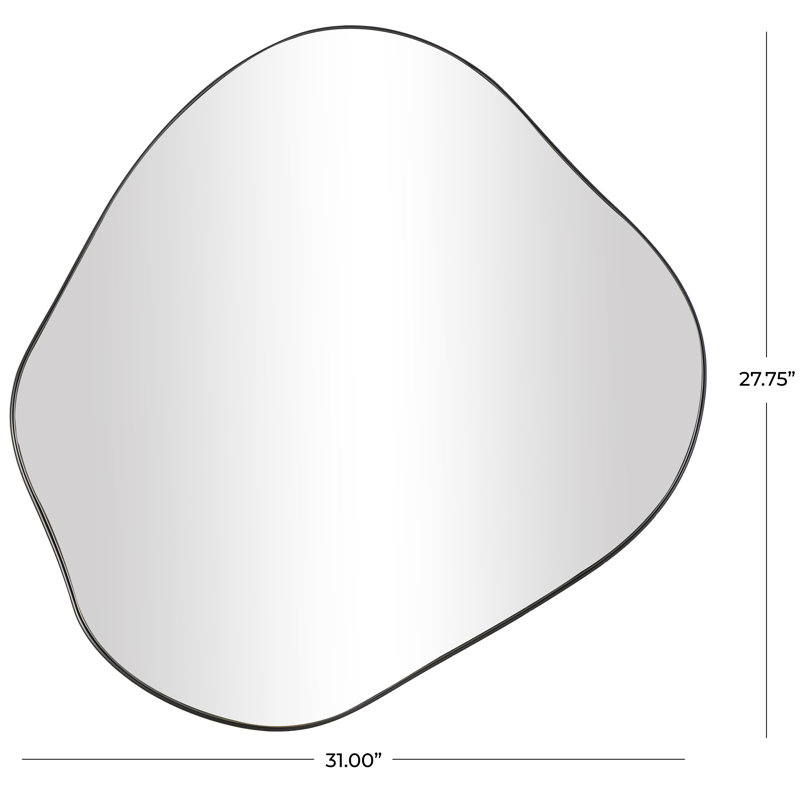 Metal Wall Mirror, 22.75" H x 31" W