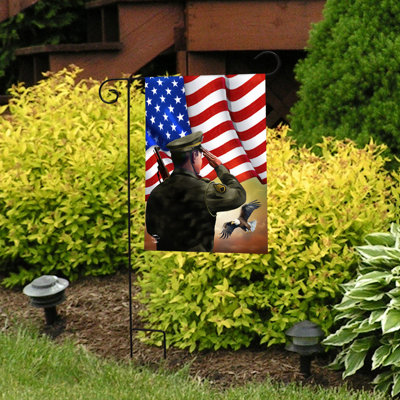 Saluting Soldier Garden Flag