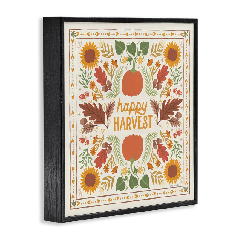 «Happy Harvest», estampe numérique par Laura Marshall, H 12 po x l 12 po, Giclée encadrée noir minuit