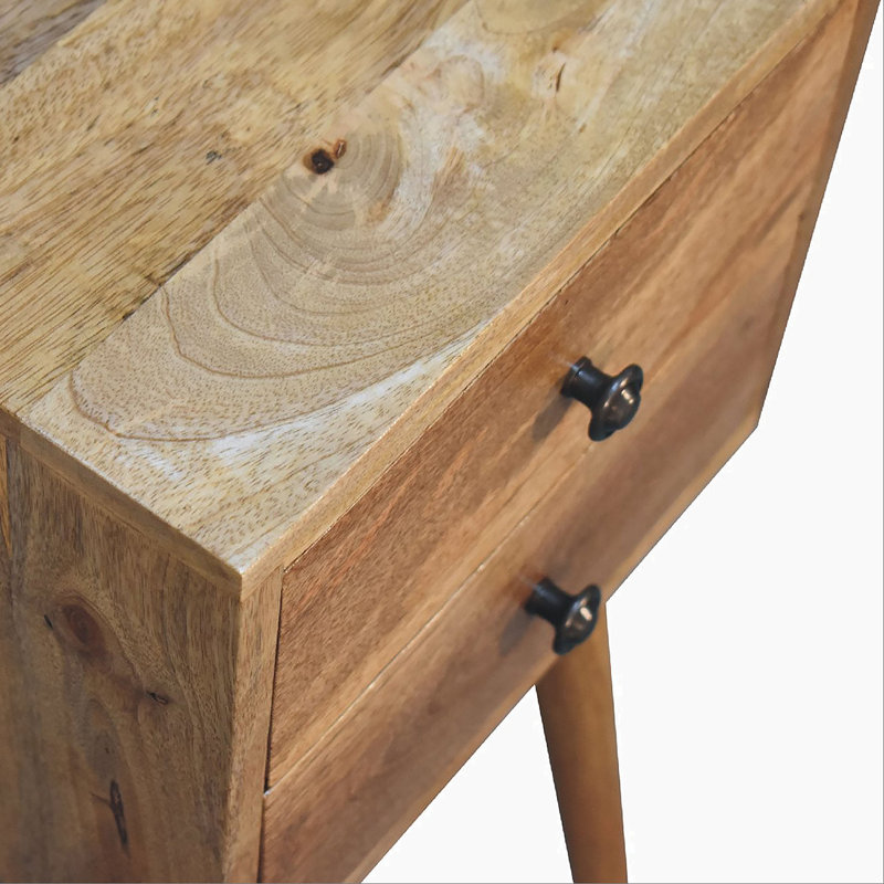 Mini table de chevet 2 tiroirs Oak-ish
