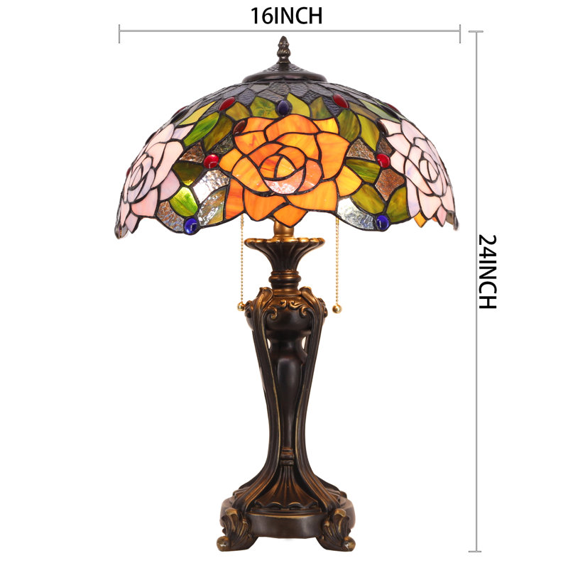 Lampe de table en verre teinté Tiffany