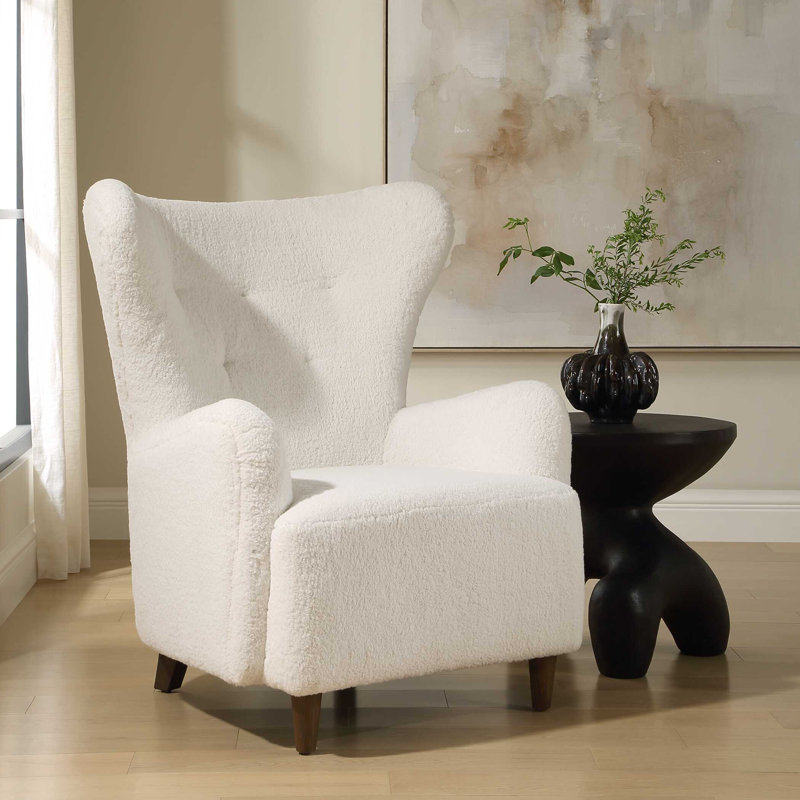 Uttermost Ingel White Wingback Armchair