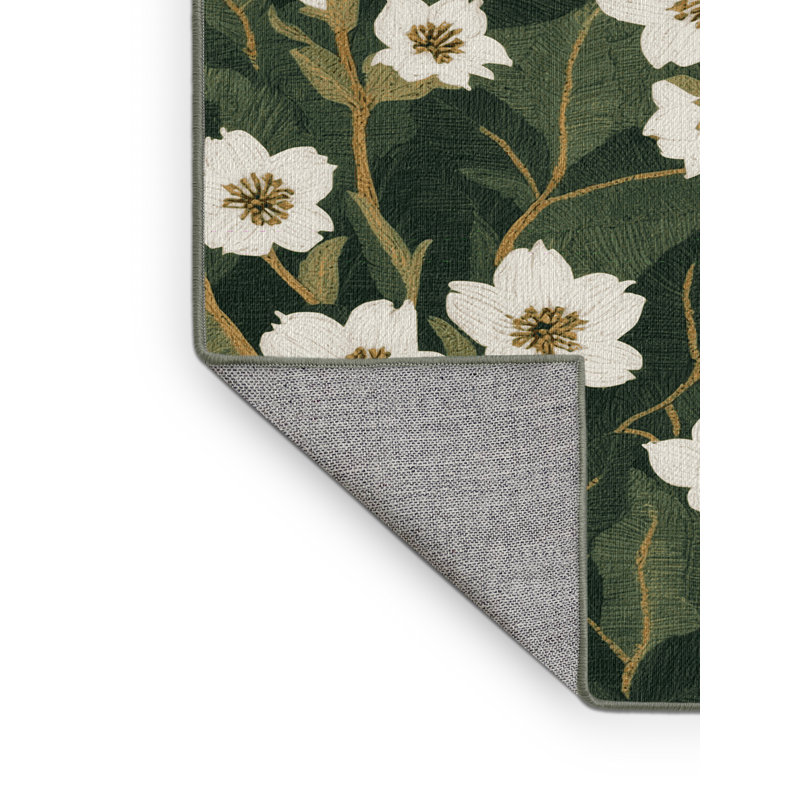 Tapis vert botanique lavable à la machine