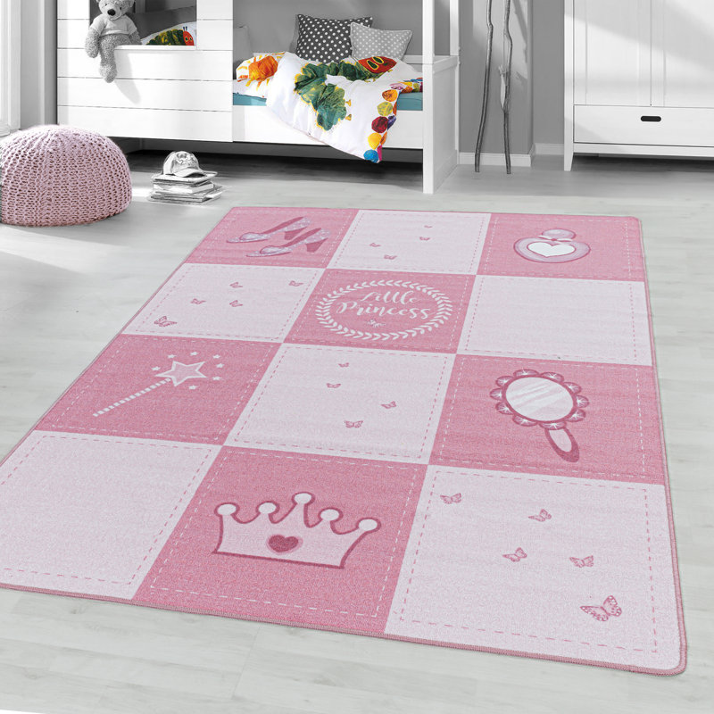 Gillies Flatweave Pink Rug, Rectangle 120 x 170cm