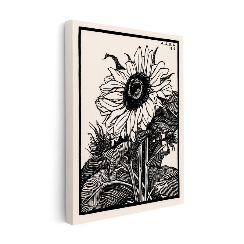 Julie De Graag - Tournesol, Sans cadre, Canevas, H 24 po x l 32 po
