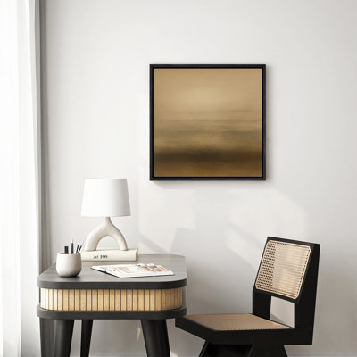 Art mural encadré, impressions murales abstraites dégradées brunes pour chambre à coucher - 16 po x 16 po
