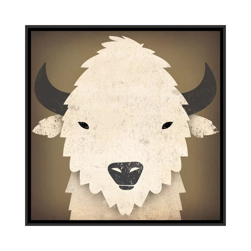 Art encadré Penarth Buffalo, Toile avec cadre noir, H 26 po x l 26 po x P 1,5 po