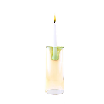 Montana Glass Green & Clear Candle Holder