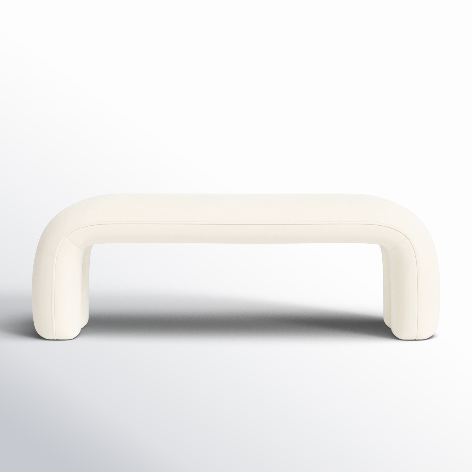 Oriole Velvet Bench, Cream