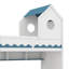 Lit simple au-dessus d'un lit simple avec esthétique de style champêtre, tiroir, escalier et éclairage à DEL-1333082028