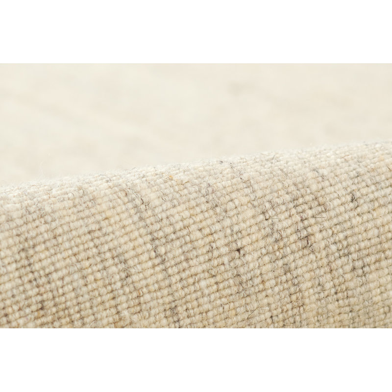 Natural Striped 8' x 10' Handloomed Wool and Synthetic Rug
