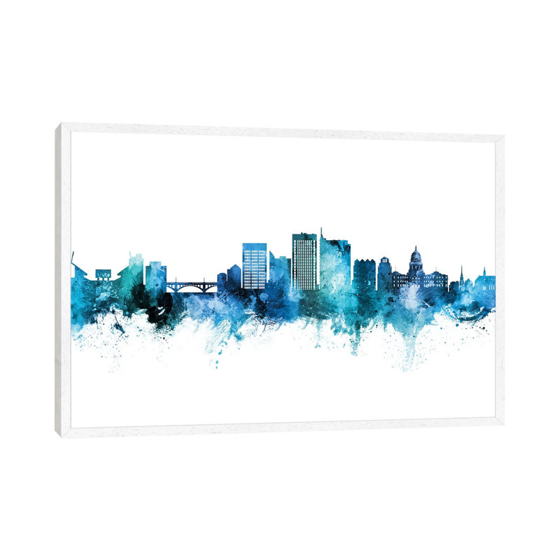 Boise Idaho Skyline by Michael Tompsett - 1 Piece Wall Art on Canvas, 101.6cm H x 152.4cm W x 3.81cm D, White Floater Framed