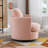 32"W Slipcovered Upholstered Swivel Barrel Chair-1912470079