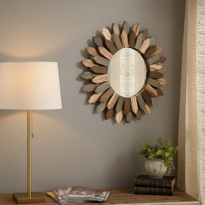Miroir mural 12 pouces Boho Sunburst
