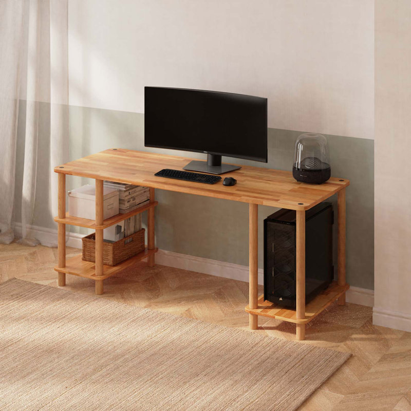 Bureau en hêtre massif Porter, bureau d'ordinateur minimaliste pour bureau à domicile, H 29,9 po x l 70,8 po x P 27,5 po