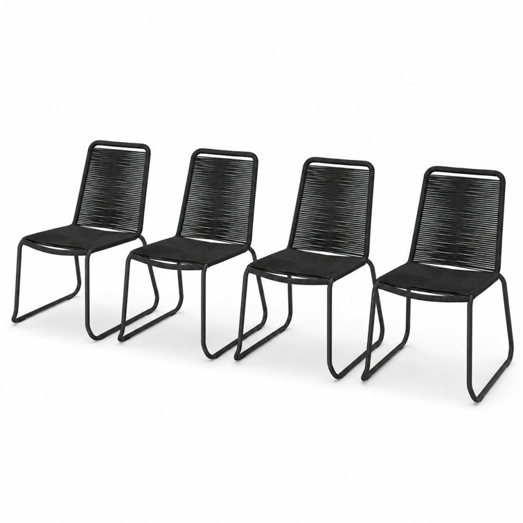 Neil Chair Stacking Patio Dining Chair (Set of 4)