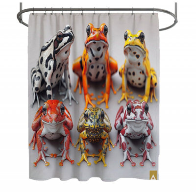 Colorful Frogs Wildlife Shower Curtain