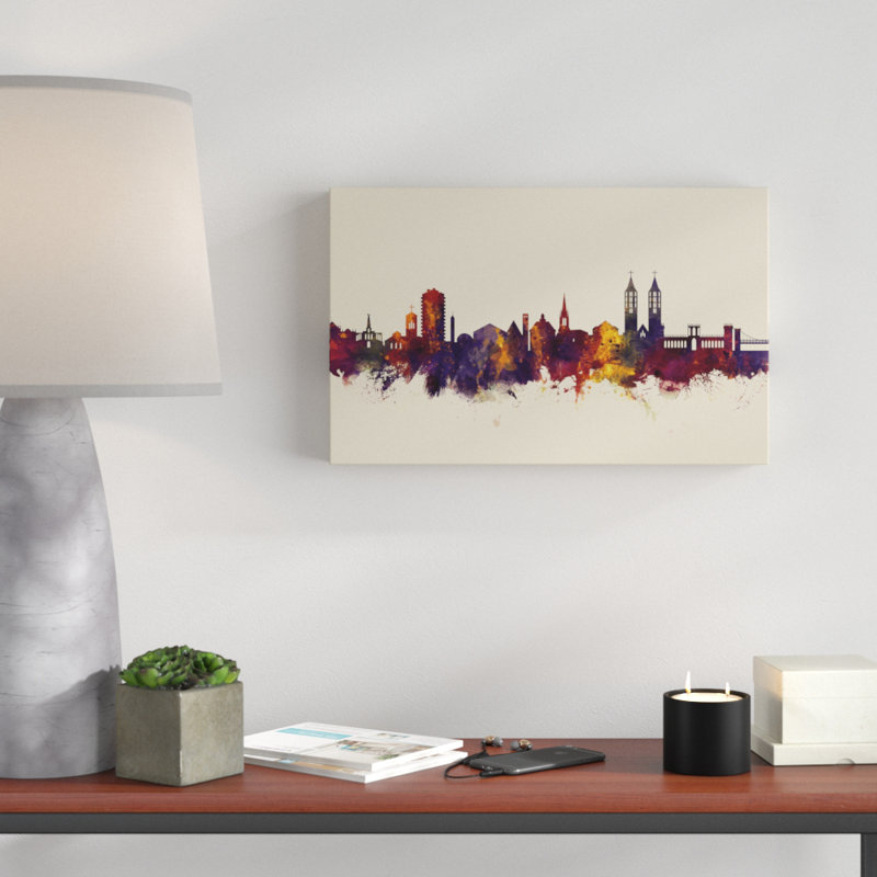 « kassel germany horizon iii », impression sur toile tendue en beige, H 30 po x l 47 po x P 2 po