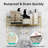 Corner Shower Shelves with 4 Hooks, 2-Tier Stainless Steel Bathroom Shower Organizers, Wall Mounted Caddy Shelves No Drilling with Adhesive, Triangle Storage Shelf for Toilet, Dorm and Kitchen, Gold