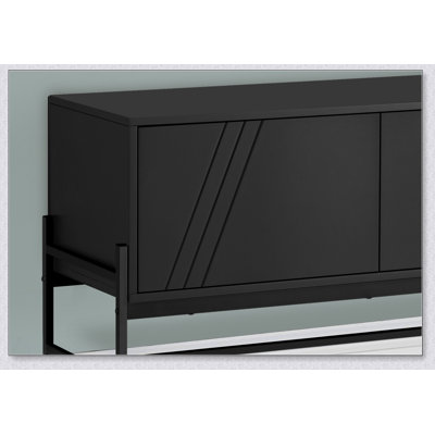 Meuble télé 60 po avec armoire de rangement et tablette ouverte de 60 po, meuble multimédia moderne pour le salon et la chambre à coucher