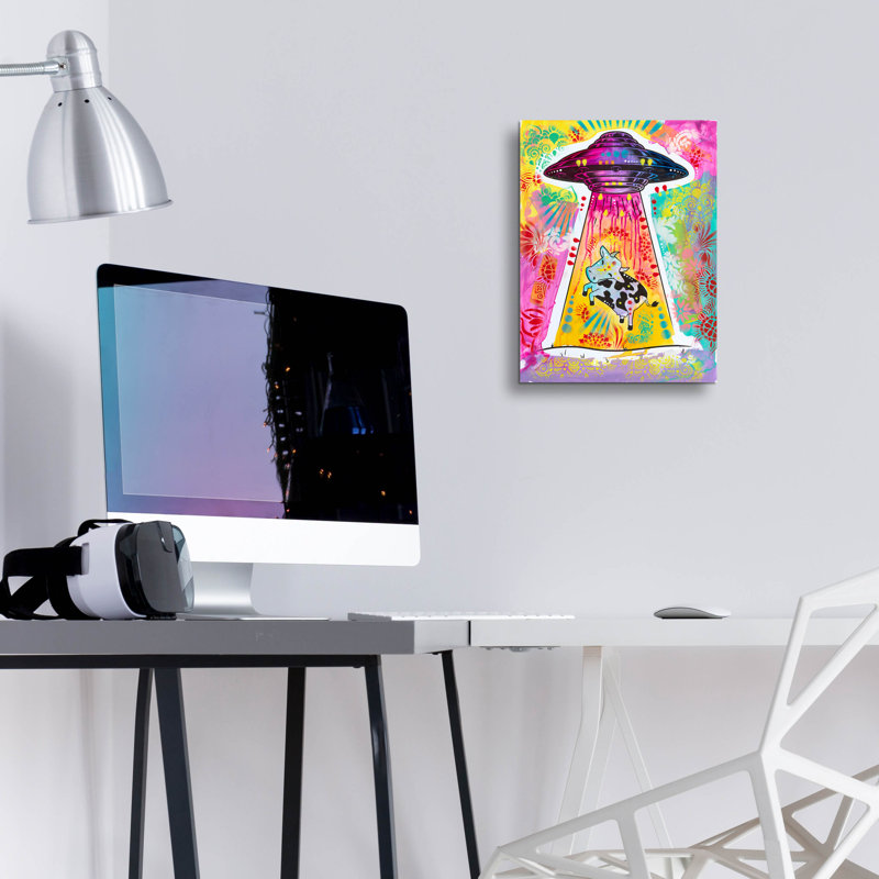 Art mural en verre Ufo, H 16 po x l 12 po x P 0,13 po