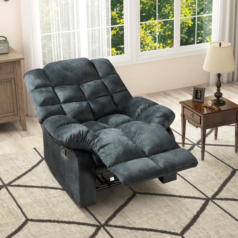  Fauteuil inclinable manuel de 38,9 po de largeur avec support chauffant et vibrant, Gris