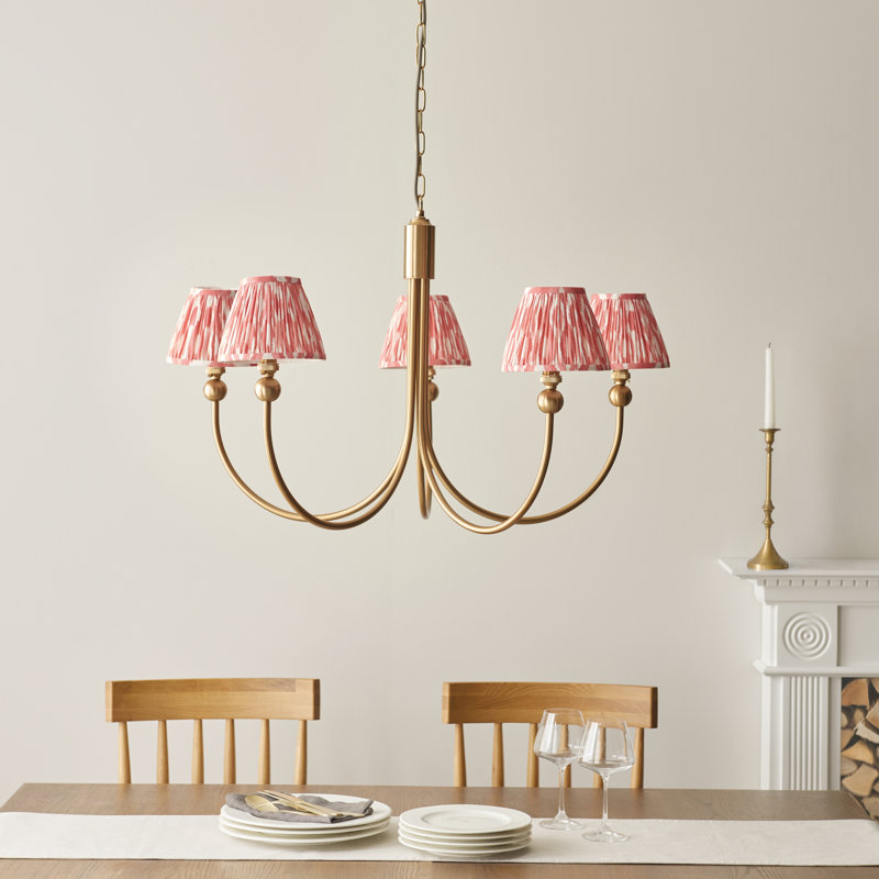 Santiago 5 - Light Shaded Chandelier, Pink