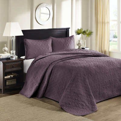 Couvre-lit très grand réversible mauve - avec un design enchanteur surdimensionné pour suspendre un matelas sans bourre en coton prélavé