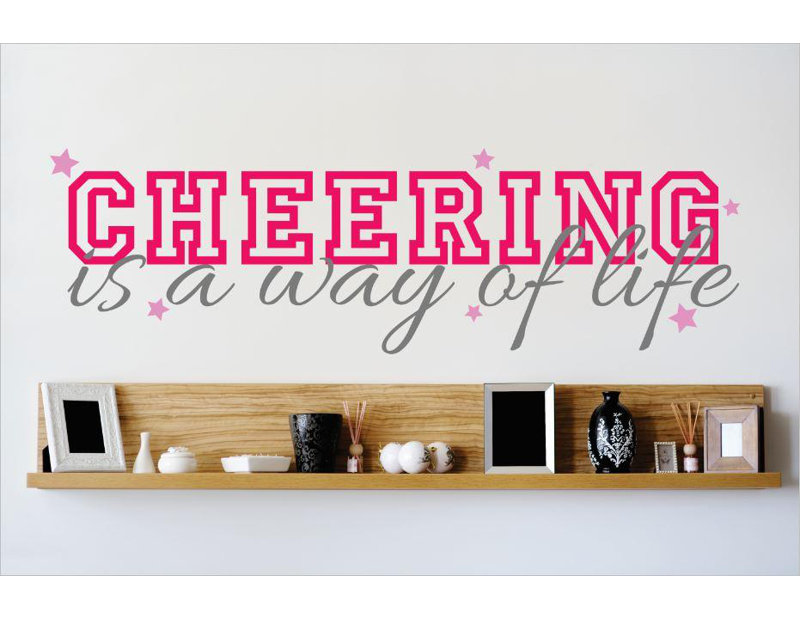 Décalcomanie murale « bravoing » est un moyen de vie, H 6 po x l 30 po x P 0,16 po, Rose / Gris